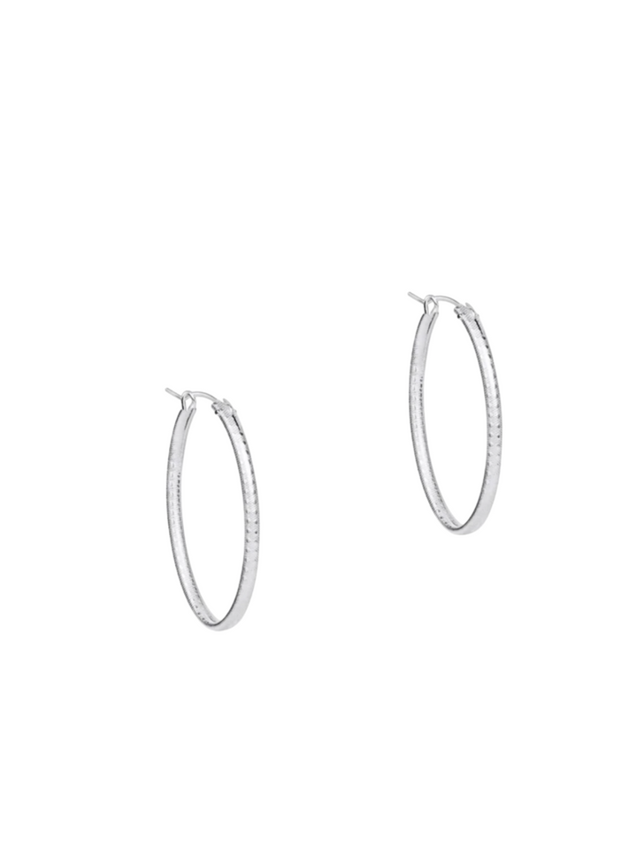 enewton Oval Sterling 1" Hoop- Textured