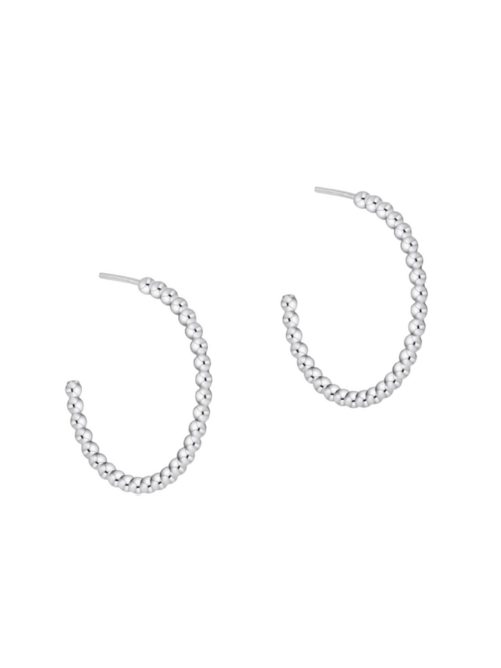 enewton Beaded Classic 1.25" 2mm Sterling Silver Hoop Earrings