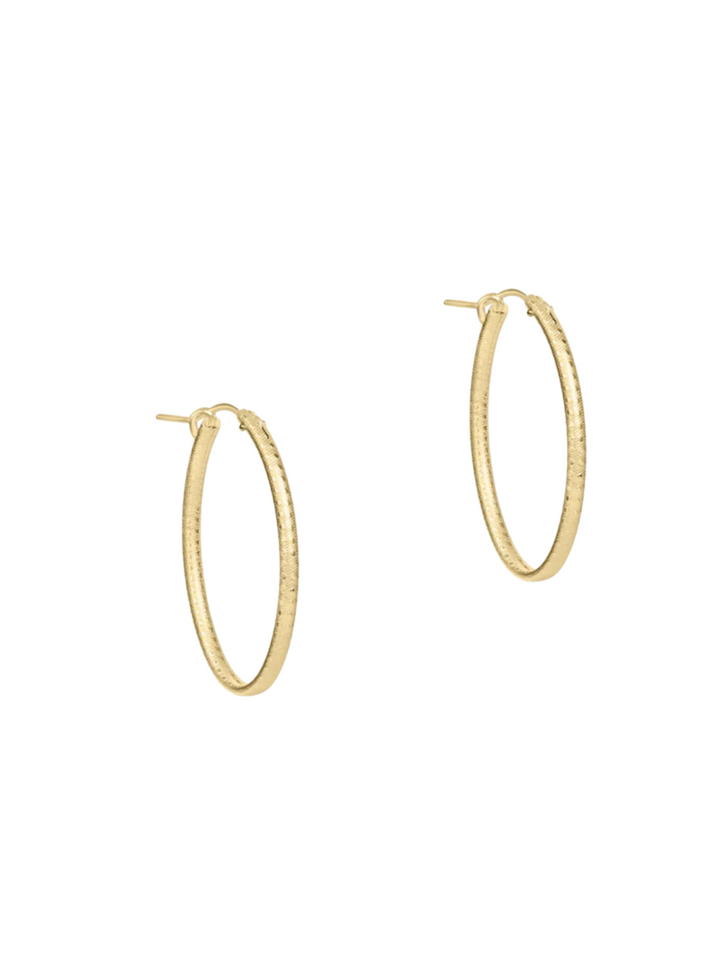 enewton Oval Gold 1" Hoop- Textured