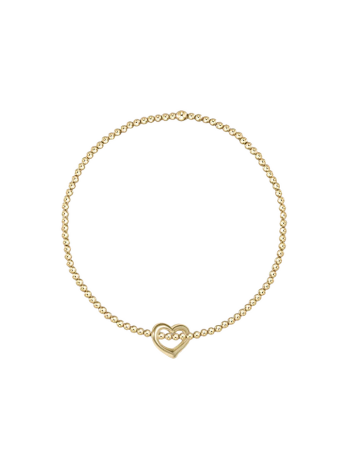 enewton Classic Gold 2.5mm Bead Bracelet-Love Charm