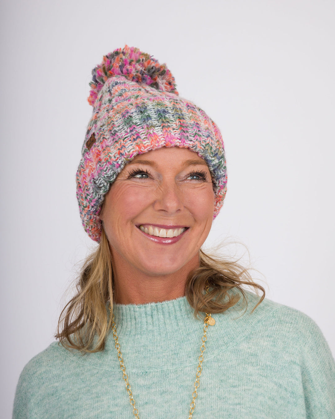 C.C Beanie Multi Hot Pink Mix