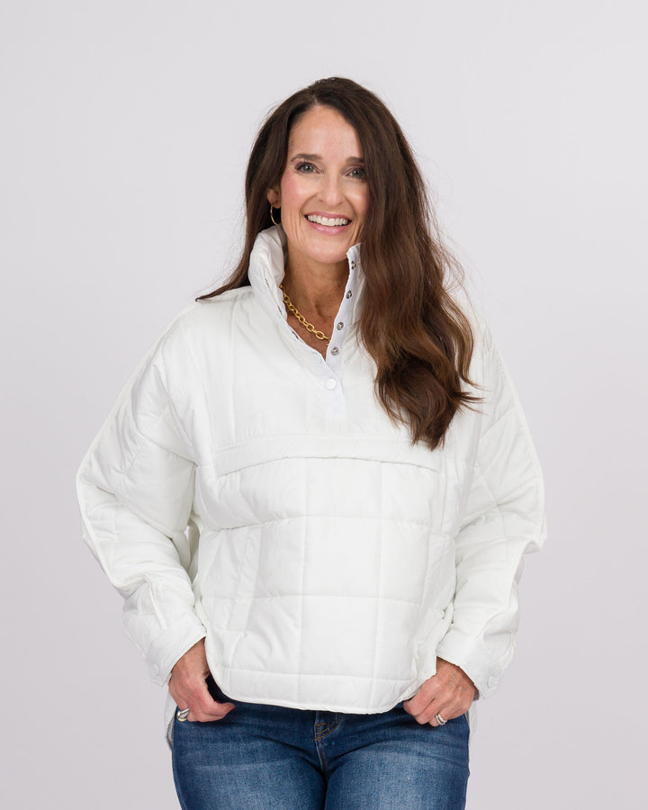 White Puffer Pullover Jacket