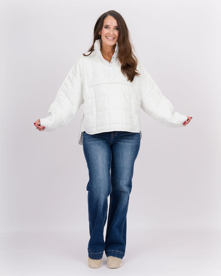 White Puffer Pullover Jacket