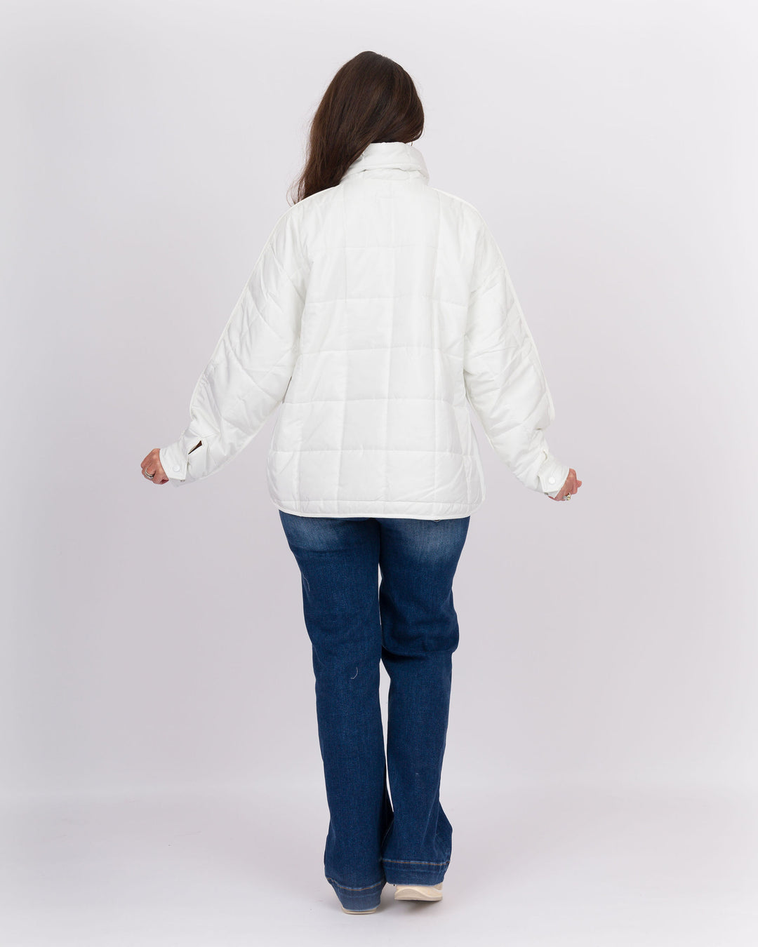 White Puffer Pullover Jacket
