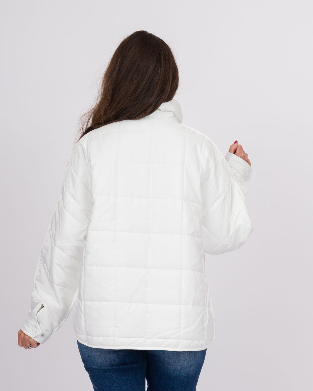 White Puffer Pullover Jacket
