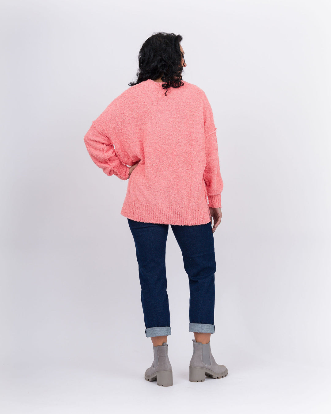 Mud Pie Rome Chenille Sweater- Coral