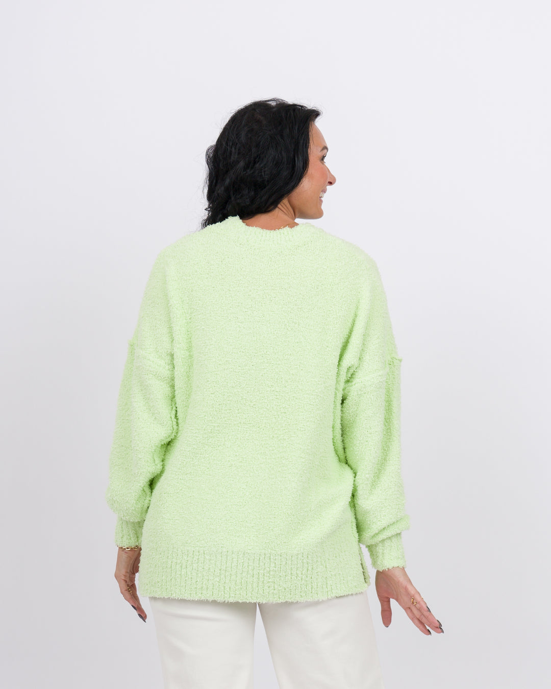 Mud Pie Rome Chenille Sweater- Lime