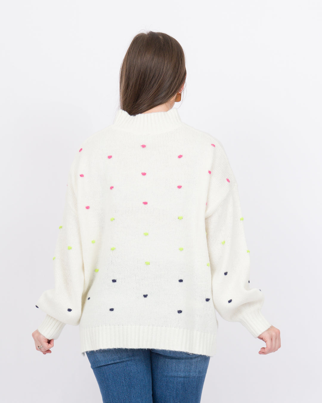 Mud Pie Novie Pom Pom Sweater- White