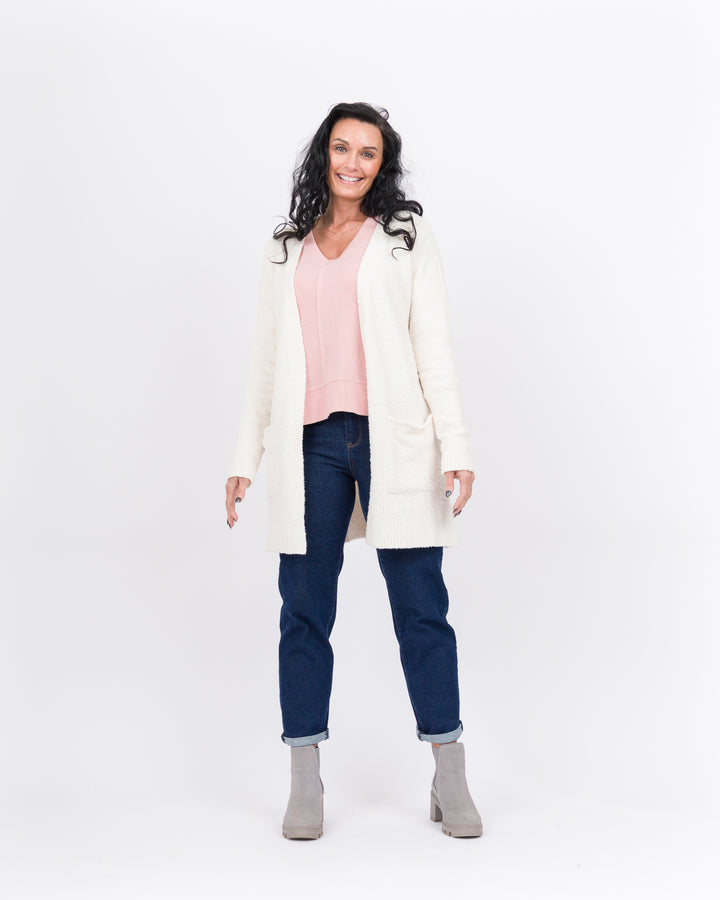 Simply Noelle Lounge Long Cardigan- Cream