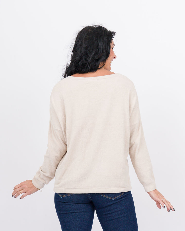 Barefoot Dreams Slouchy Pullover -Stone