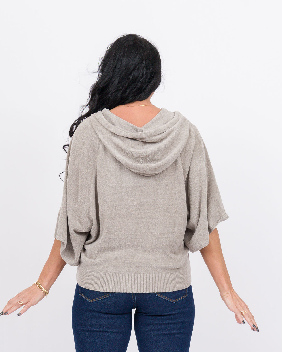 Barefoot Dreams CCUL Bell Sleeve Hoodie-Pewter