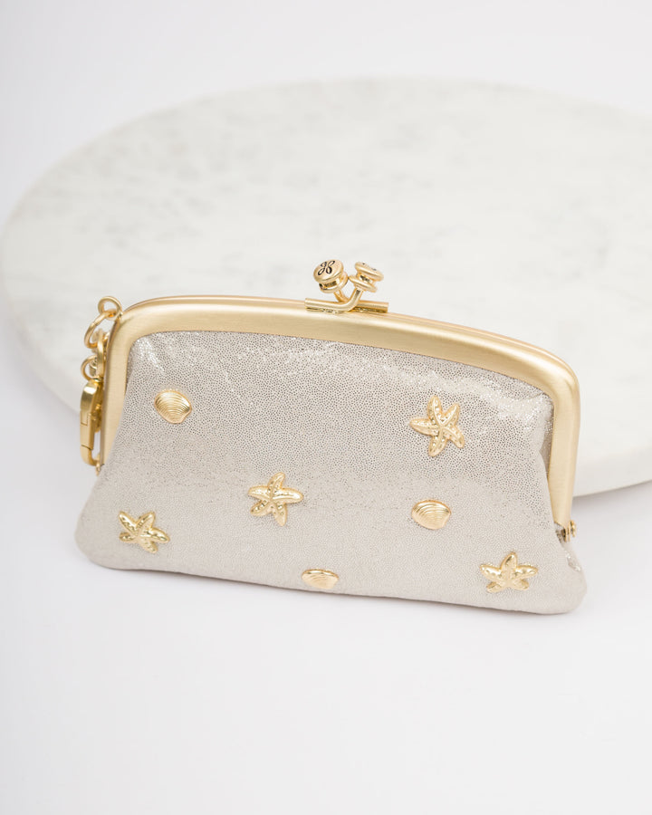 HOBO Cheer Frame Pouch - Sand Shimmer-Final Sale