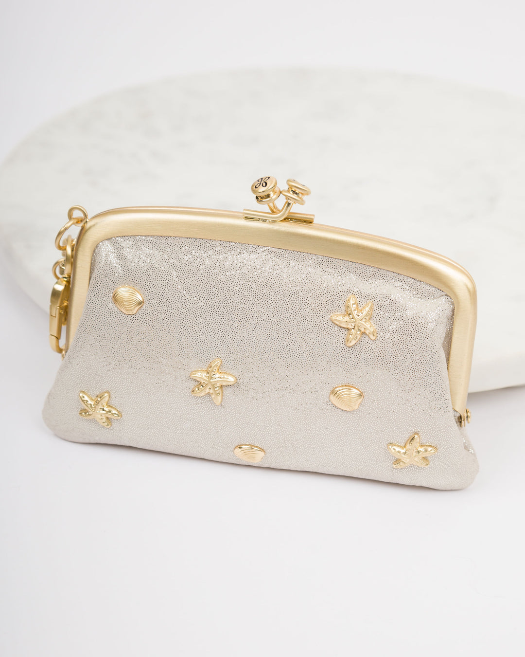 HOBO Cheer Frame Pouch - Sand Shimmer-Final Sale