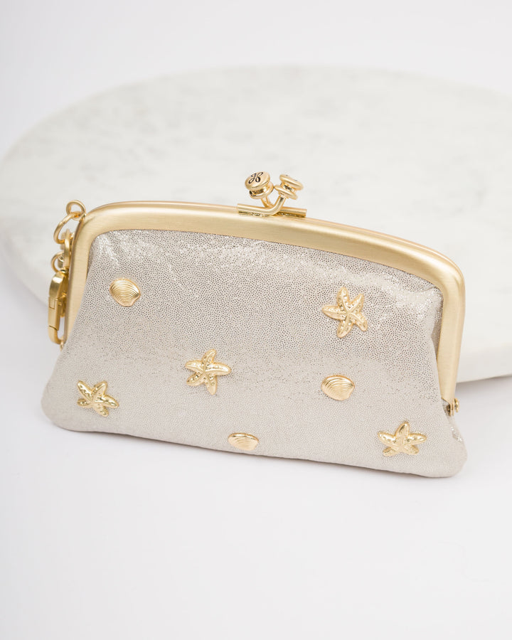 HOBO Cheer Frame Pouch - Sand Shimmer-Final Sale
