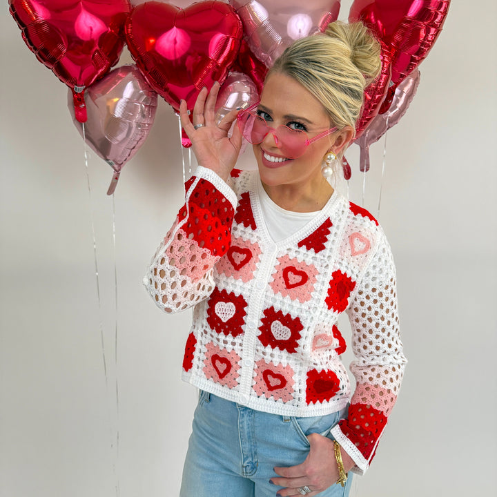 Sweetheart Crochet Cardigan-Final Sale