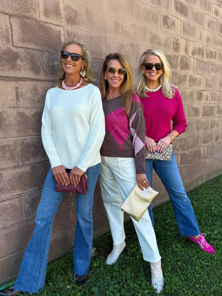 Heart of Pine Linda Long Sleeve Sweater - Pink Berry