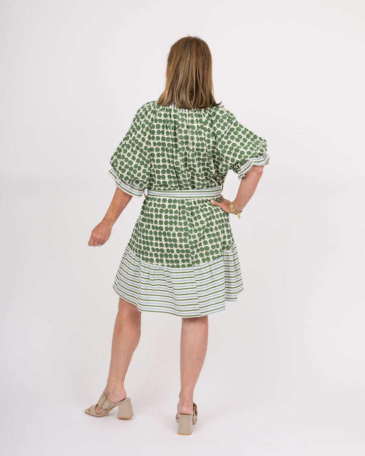 Sage Gingham Check Midi Dress