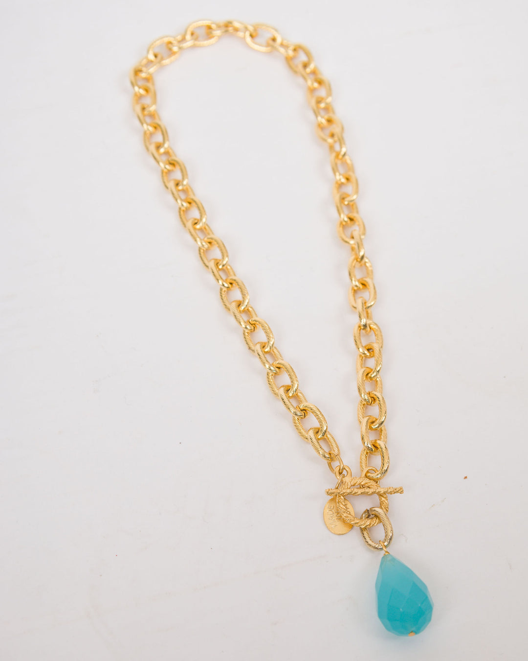 Susan Shaw Gigi Aqua Quartz Toggle Necklace