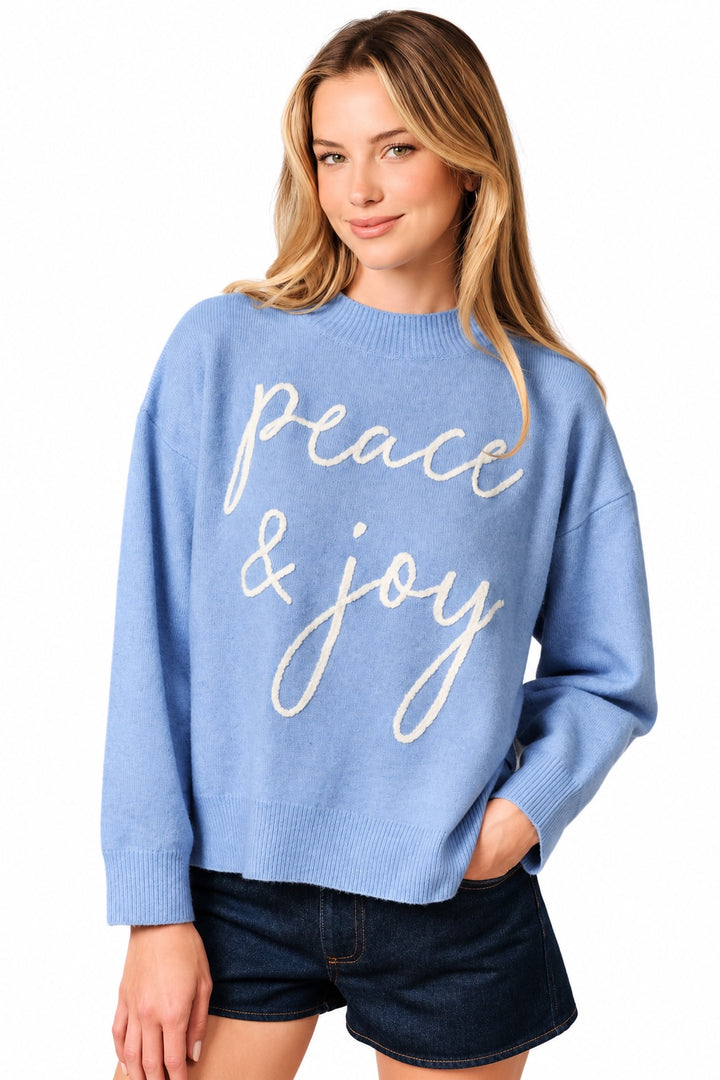 Peace &amp; Joy Sweater - Blue