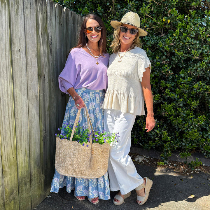 Peplum Top - Oatmeal