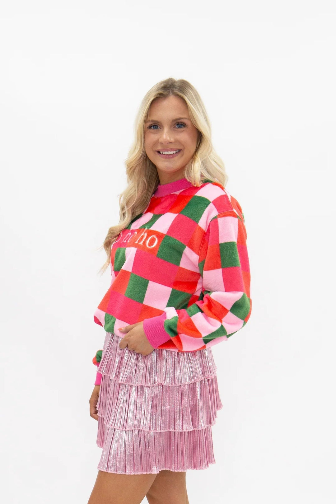 Ho Ho Ho Checkered Sweatshirt