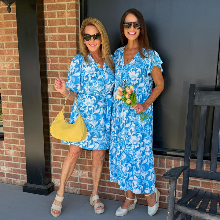 la mer luxe  Lizzy Dress - Blue Summer Tropic-Final Sale