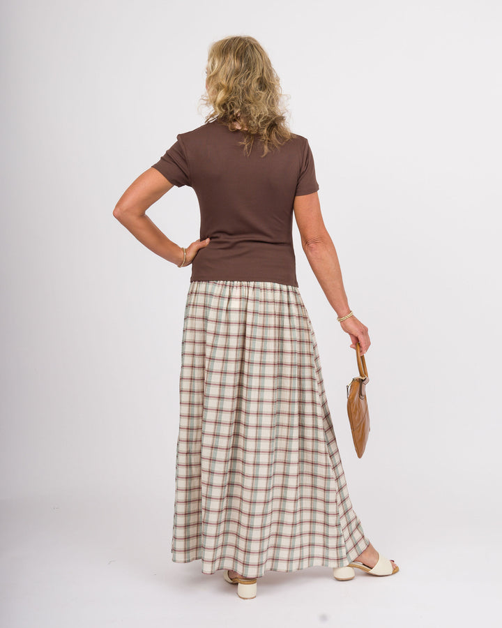 Haynes Wine Grey Smocked Skirt