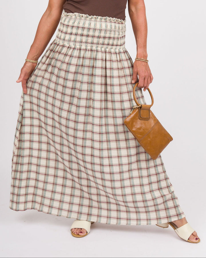 Haynes Wine Grey Smocked Skirt