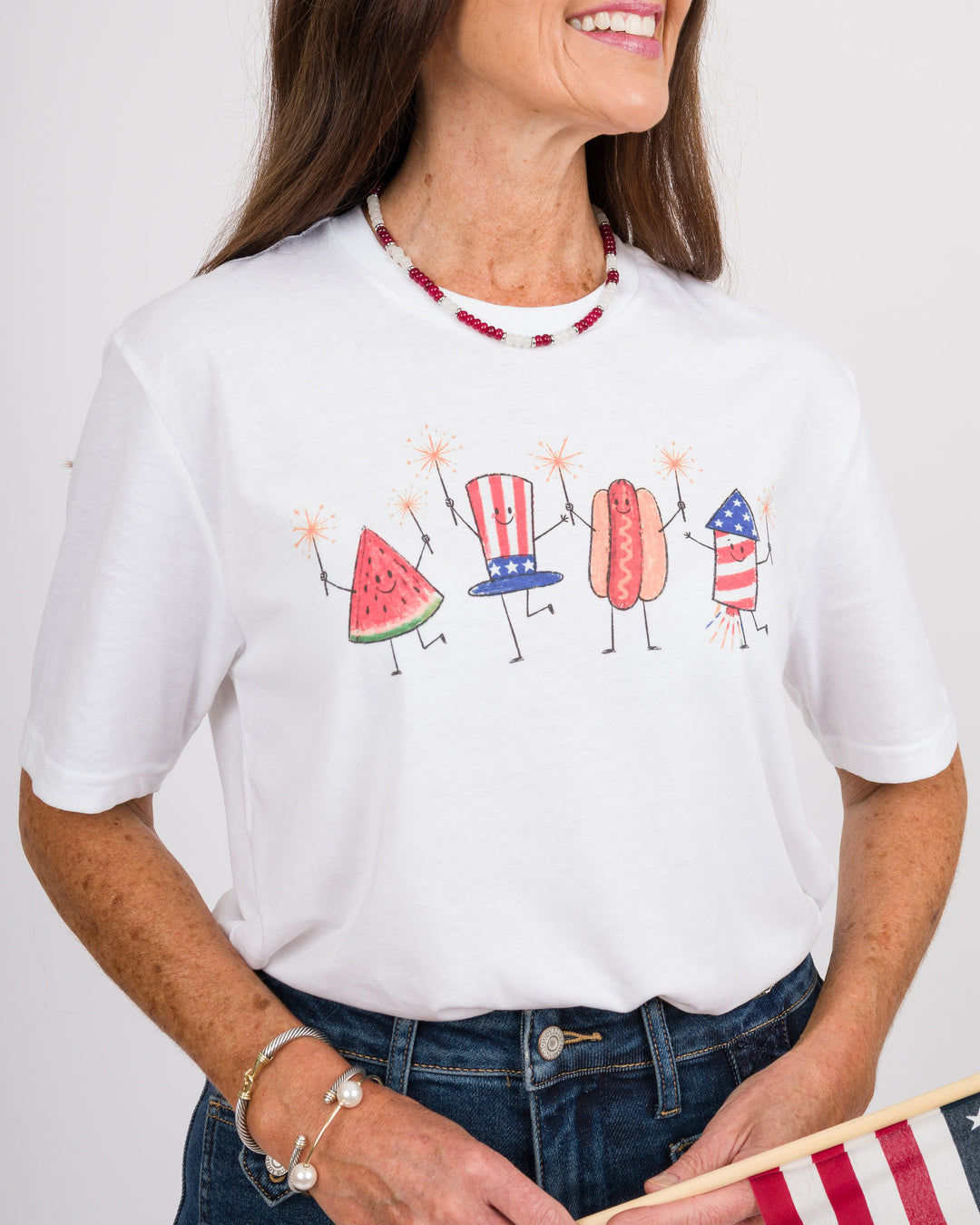 USA Fireworks Hotdog Tee
