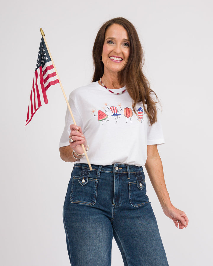 USA Fireworks Hotdog Tee