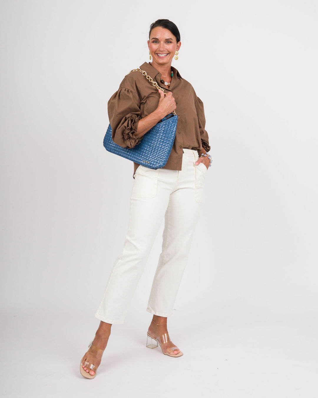 KUT from the Kloth Avery High Rise Straight Leg Jeans - Ivory