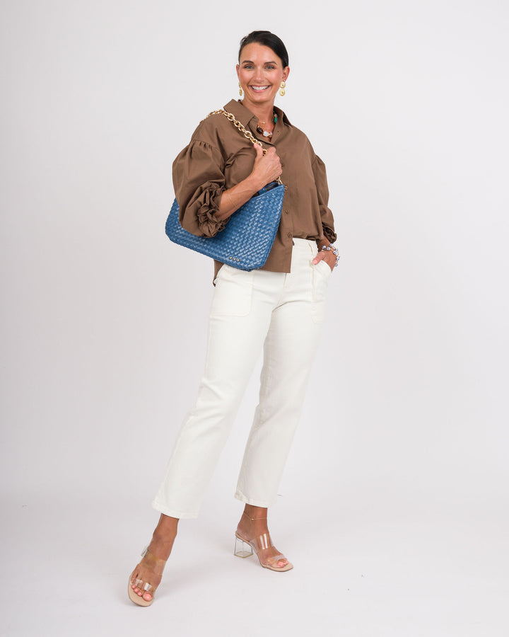 KUT from the Kloth Avery High Rise Straight Leg Jeans - Ivory