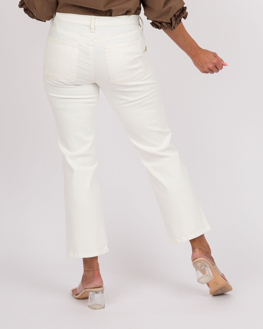 KUT from the Kloth Avery High Rise Straight Leg Jeans - Ivory
