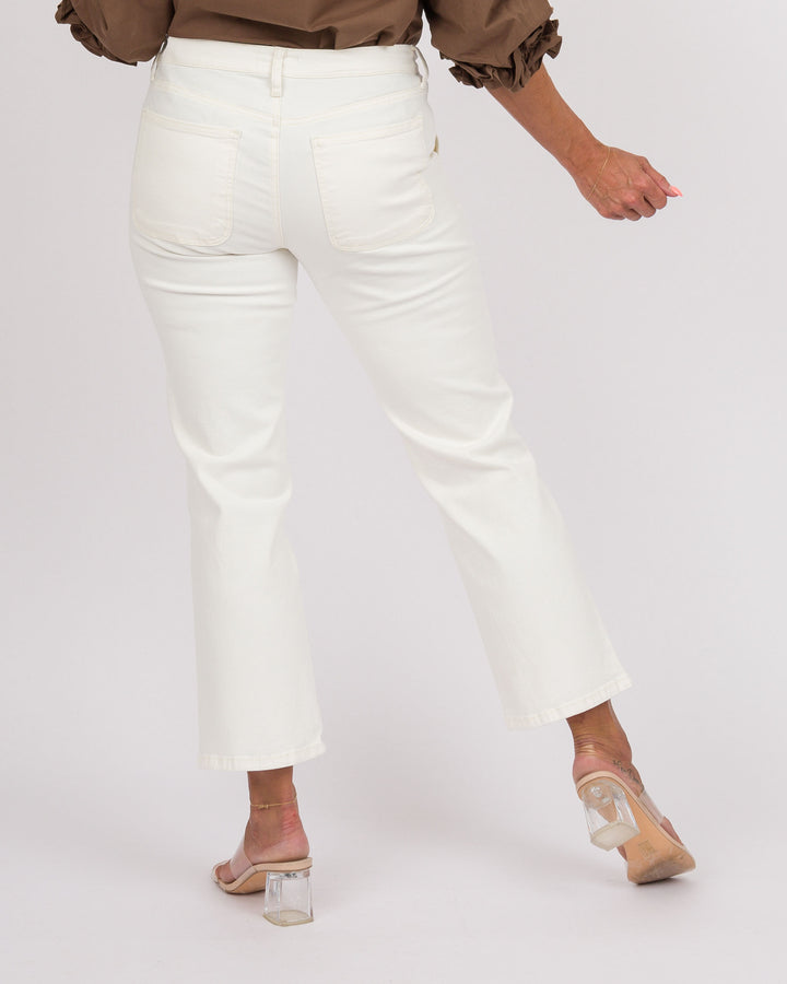 KUT from the Kloth Avery High Rise Straight Leg Jeans - Ivory