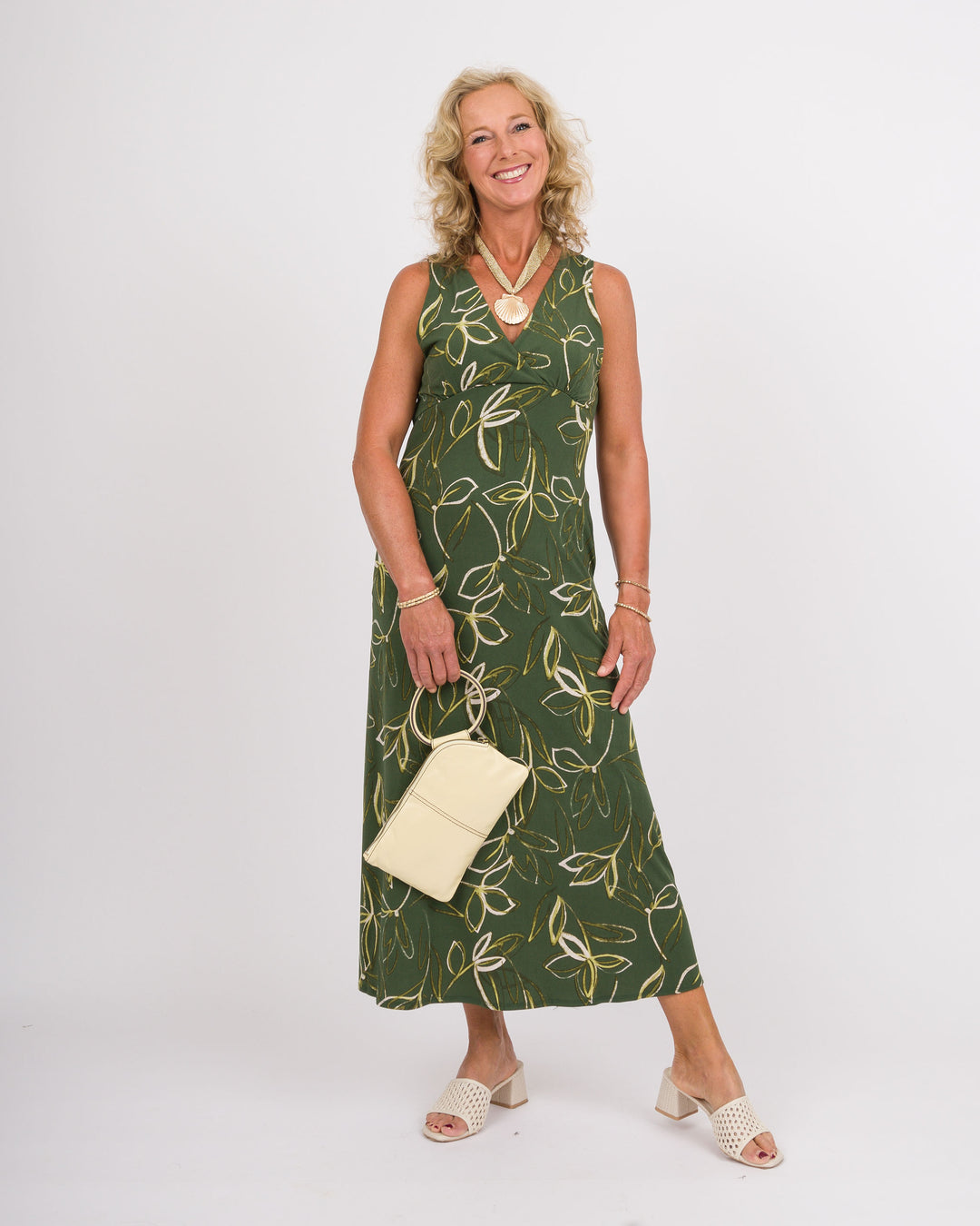 Olive Bloom Dream Midi Dress