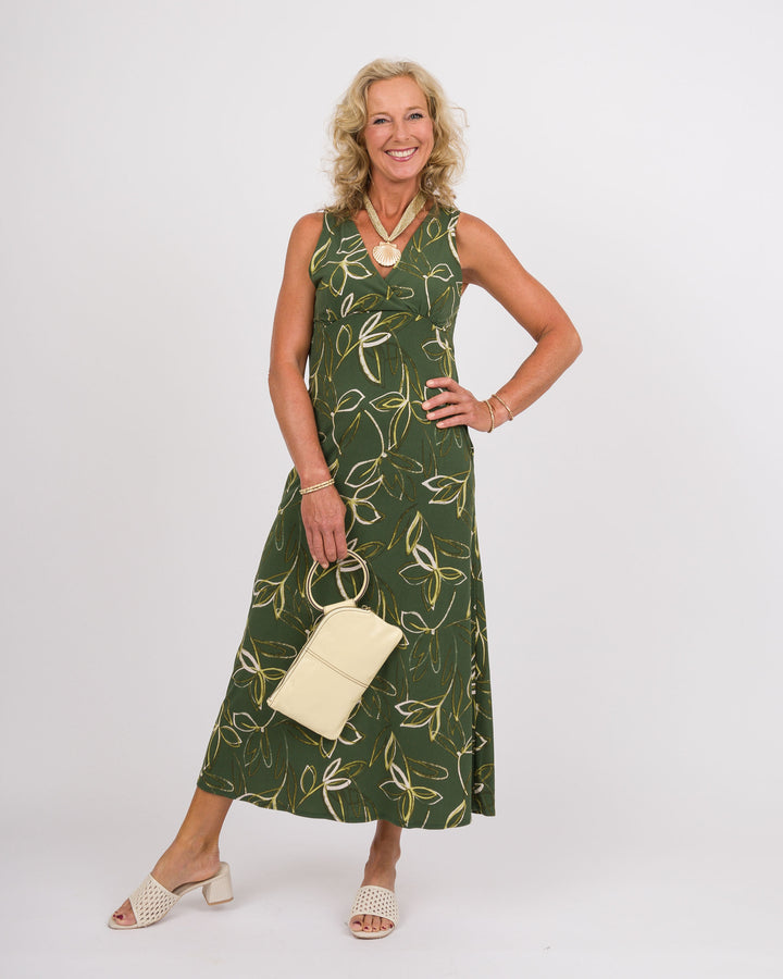 Olive Bloom Dream Midi Dress