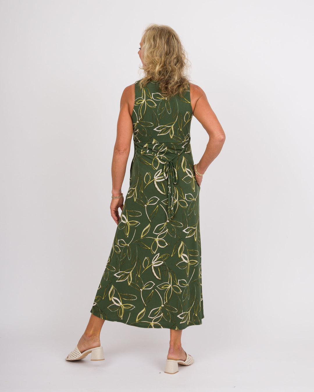 Olive Bloom Dream Midi Dress