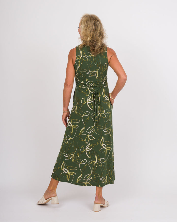 Olive Bloom Dream Midi Dress