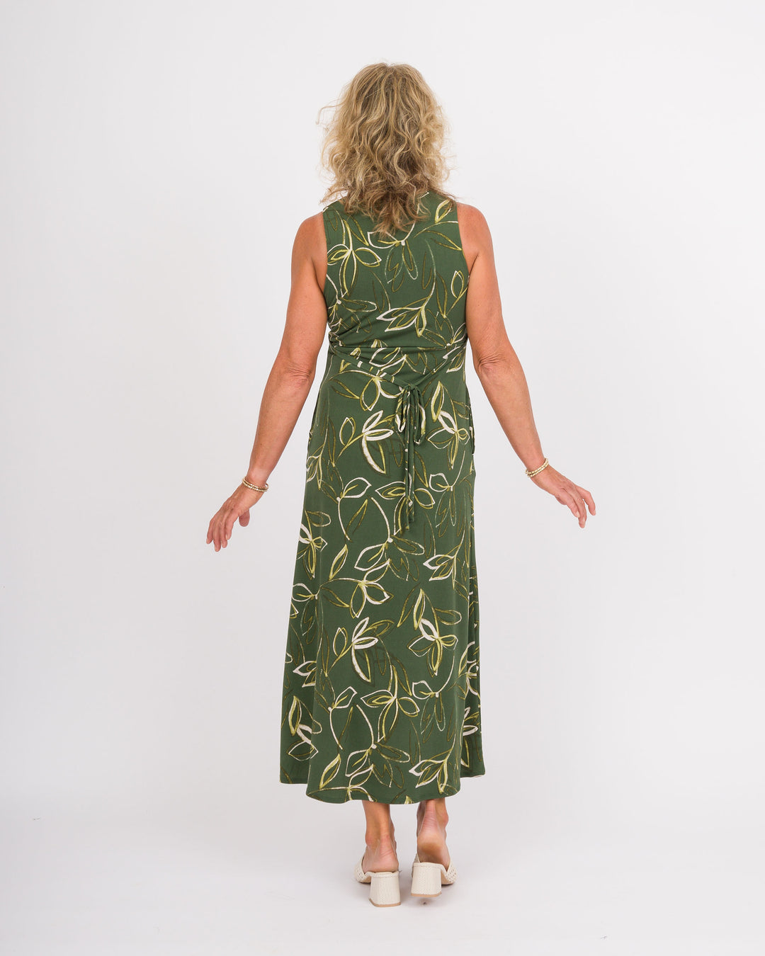 Olive Bloom Dream Midi Dress
