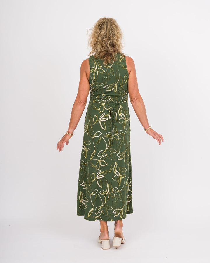 Olive Bloom Dream Midi Dress
