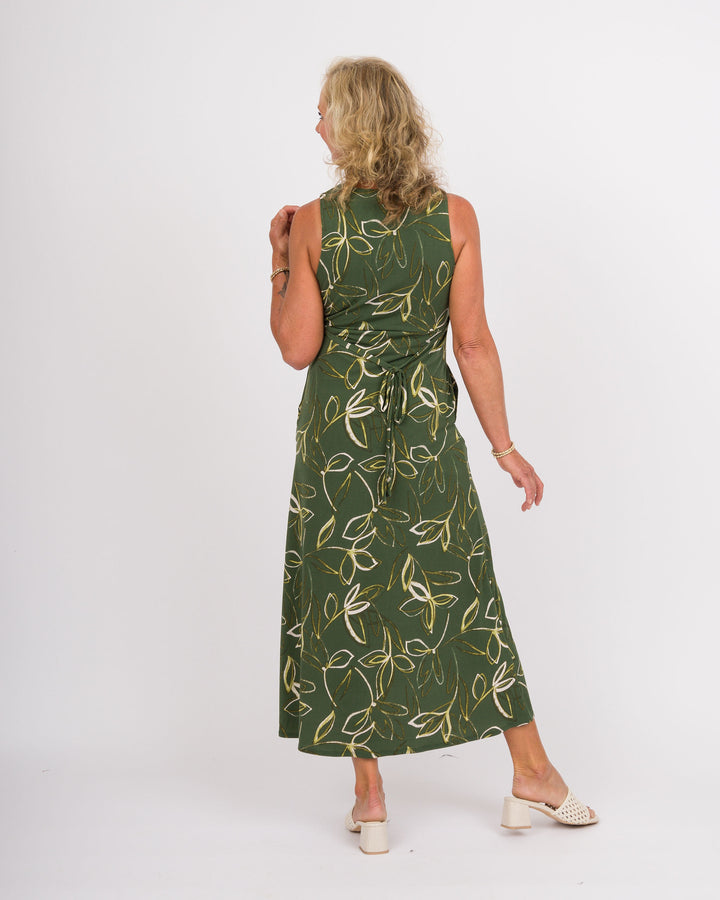 Olive Bloom Dream Midi Dress