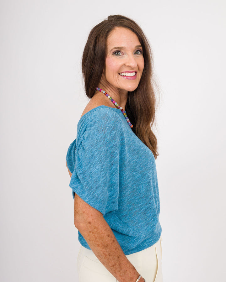 Blue Haven Shirred Top