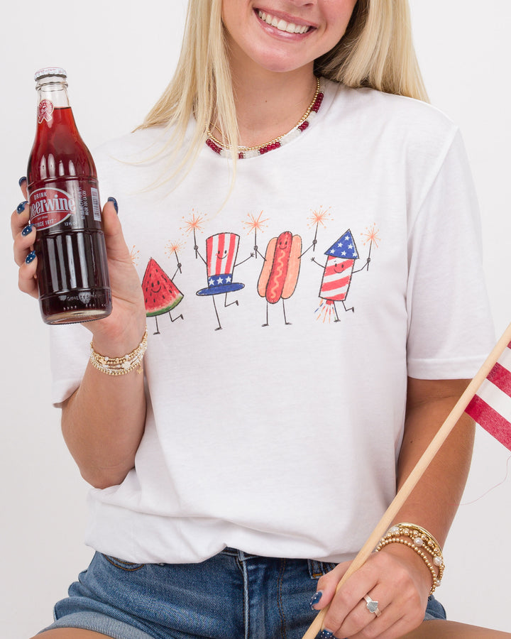 USA Fireworks Hotdog Tee