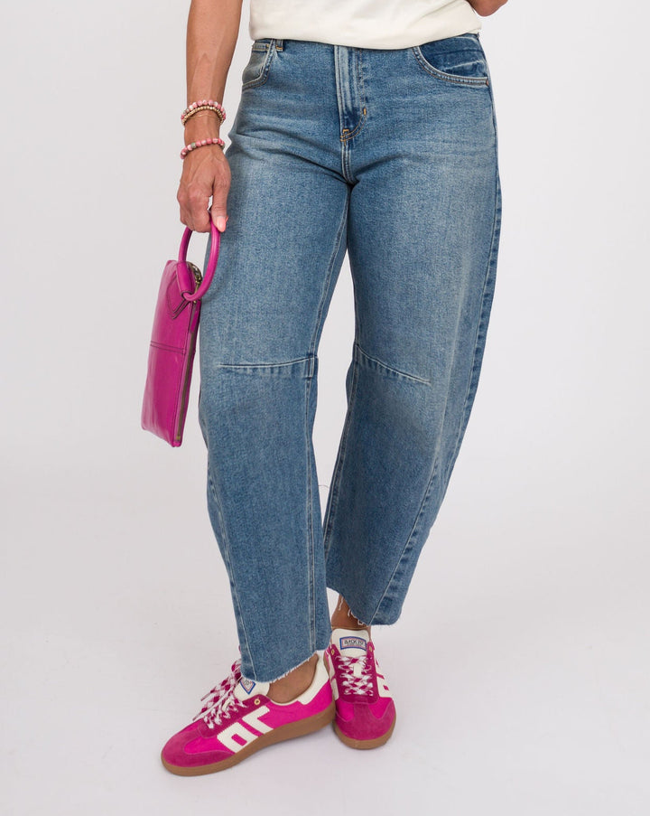 JBD Barrel Jeans with Seams - Medium Wash