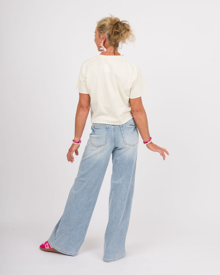 Judy Blue High Waist Retro Wide Light Blue