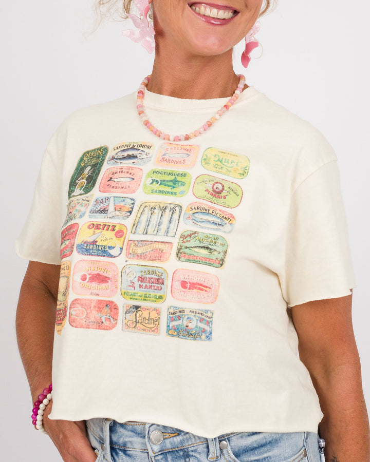 Vintage Sardines Cropped Tee