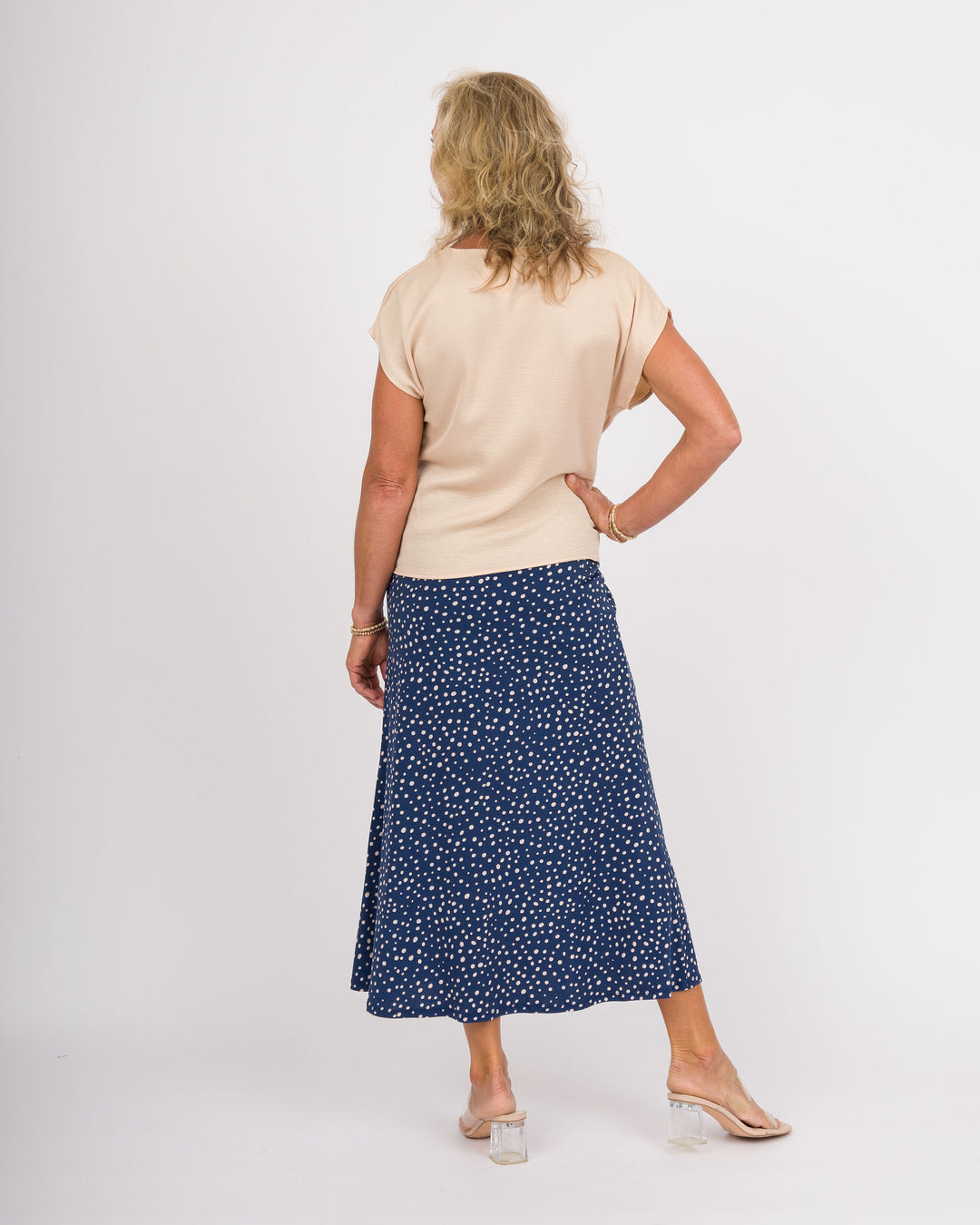 Coastal Dot Dream Midi Skirt