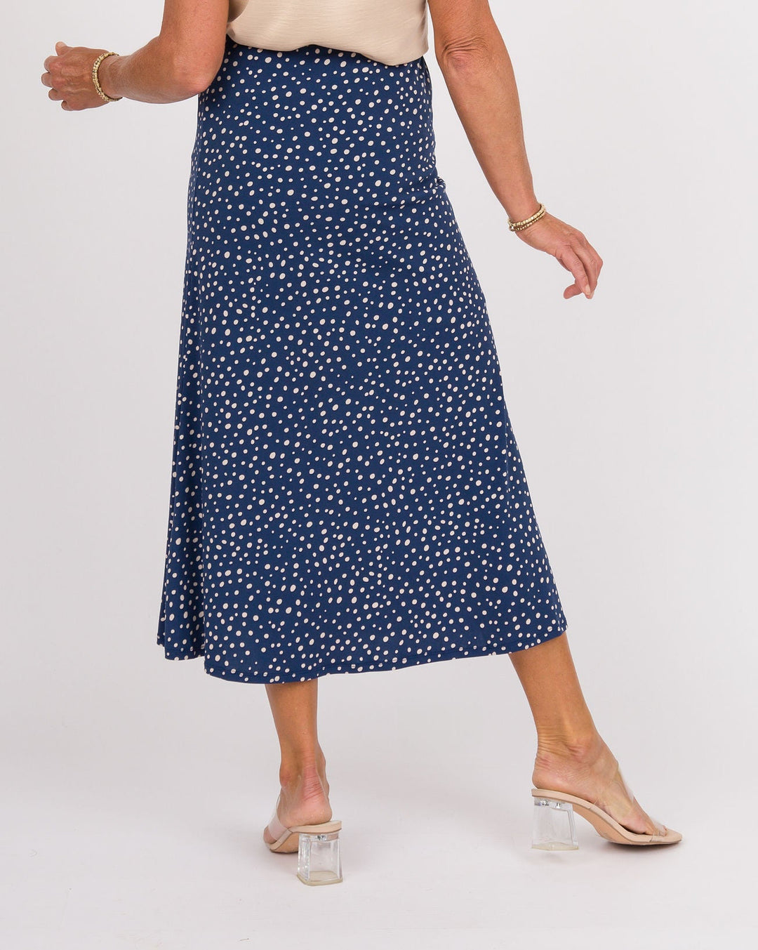 Coastal Dot Dream Midi Skirt
