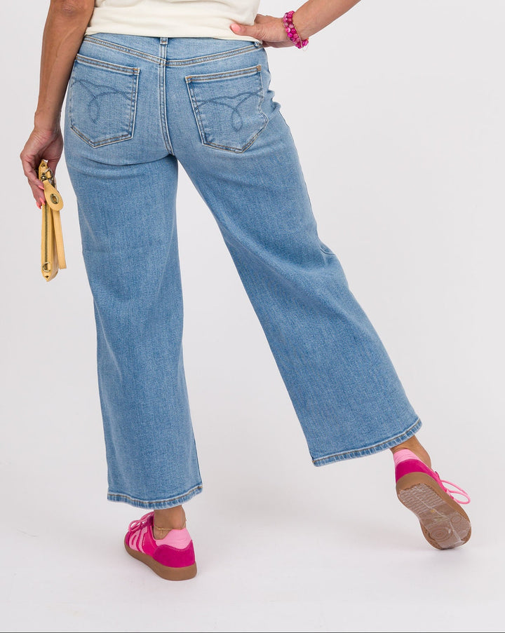 Judy Blue Claudia Ankle Wide Jeans