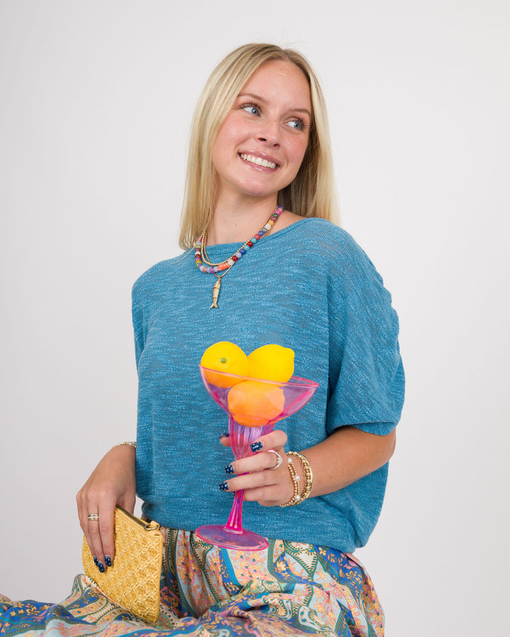 Blue Haven Shirred Top